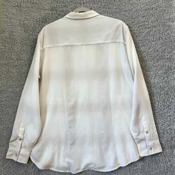 Womens Large Jachs Girlfriend New York Soft‎ Flannel Plaid Shirt White - Picture 10 of 10